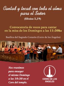 Lee más sobre el artículo Convocatoria de voces para cantar en la misa de los Domingos a las 11:30hs